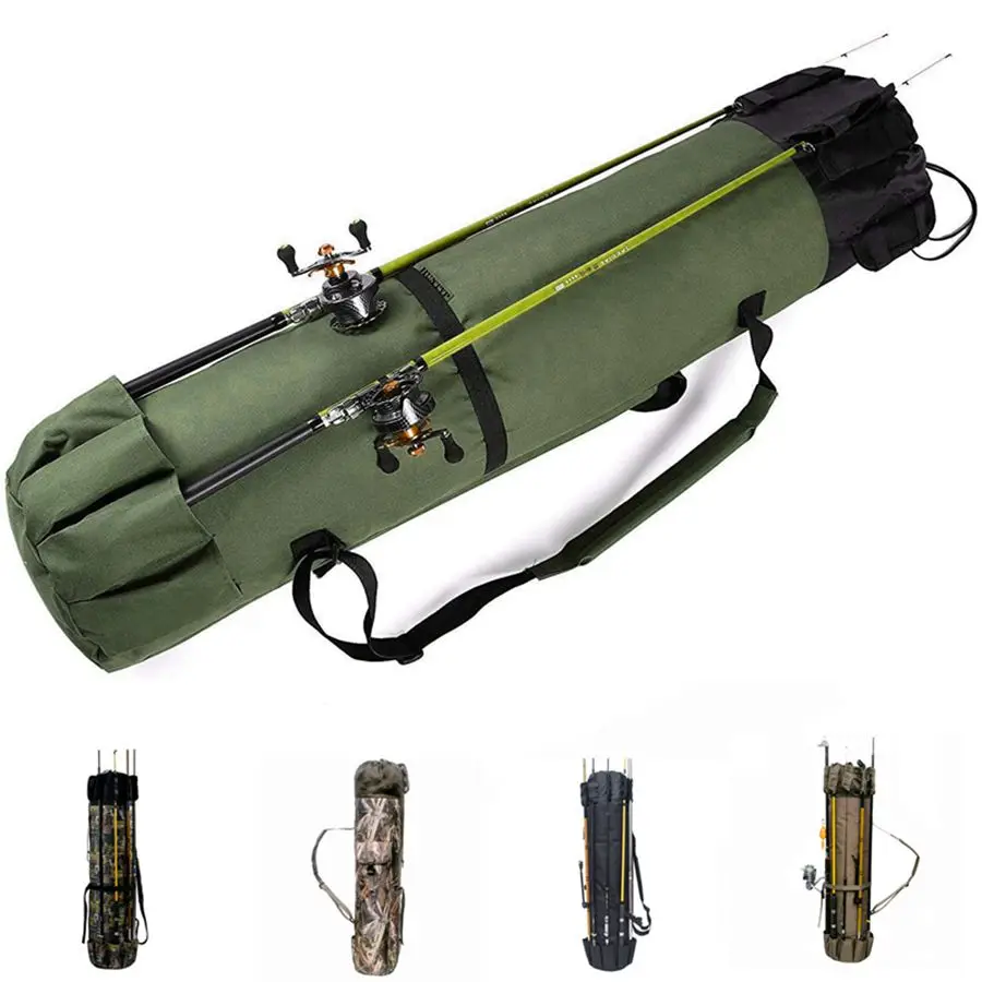 

Tackle Camo Rod Carp Fishing Bag Backpack Waterproof Fabric Fishing Reel Rod Bags