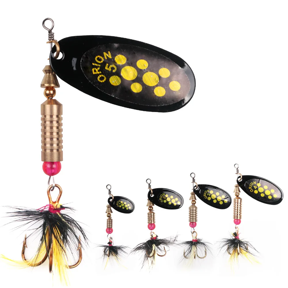 

New 1Pc Spinnerbait Fishing Lure Artificial Bait Spinner Lures Spiner Spinning Spinerbait with Feather Treble Hooks Fish Tackle