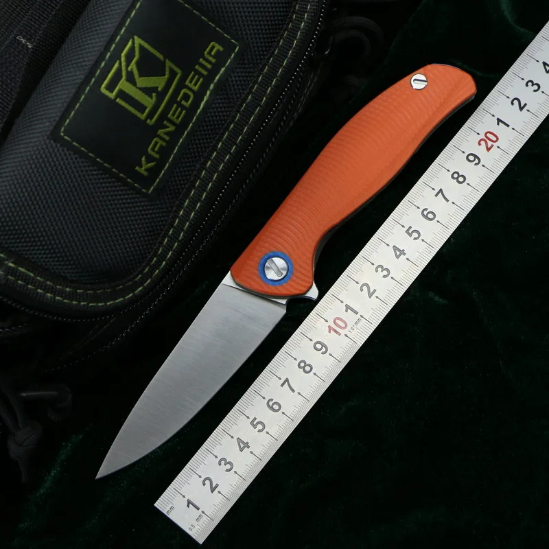 Складной нож Kanedeiia Flipper F3 карманный резец из титана с лезвием D2 и рукояткой Mikata G10