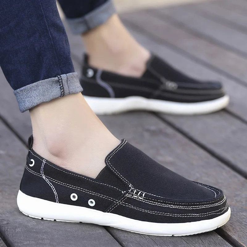 REETENE/Мужская парусиновая обувь лоферы коллекция 2019 года Модная брендовая удобная
