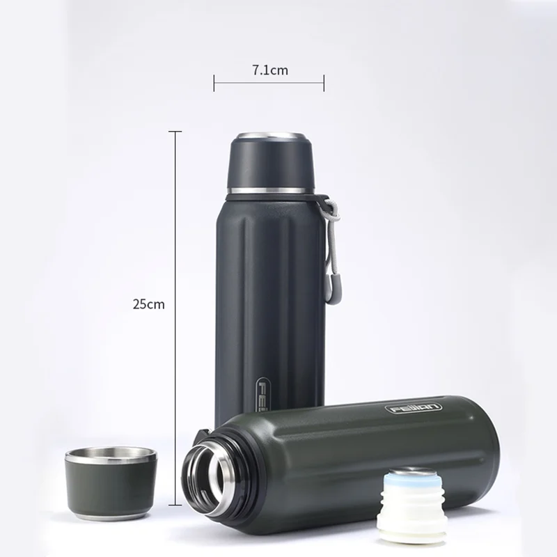 FEIJIAN Double Wall Insulated Water Bottle Outdoor Travel Sports Bottles Stainless Steel 600ml Thermos For Tea Thermal Cup | Дом и сад