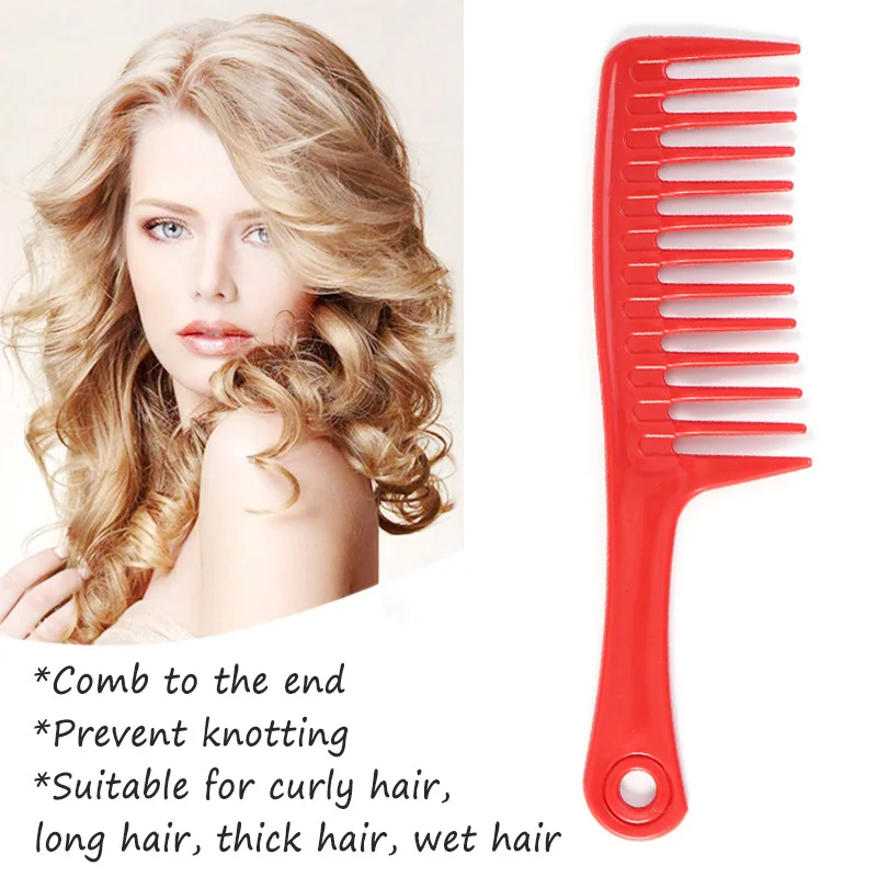 Антистатическая пластиковая расческа с широкими зубцами для снятия кудрявых