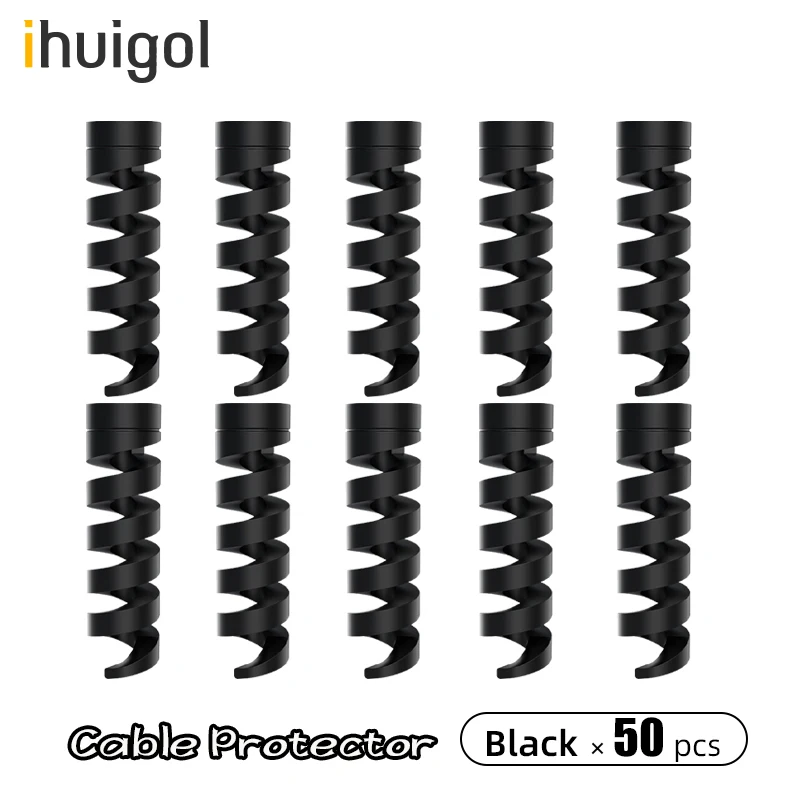 

ihuigol 50pcs Flexible Cable Protector Management For Phone Charging Cable Spiral Wire Protective Case Tidy Cord Protector Cover