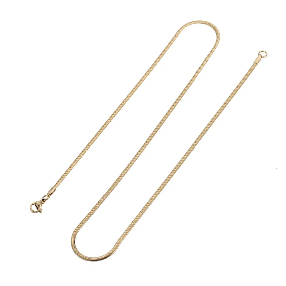 Цепочка змеиная тонкая из нержавеющей стали длина 50/60 см 2 1 мм|Цепочки| |