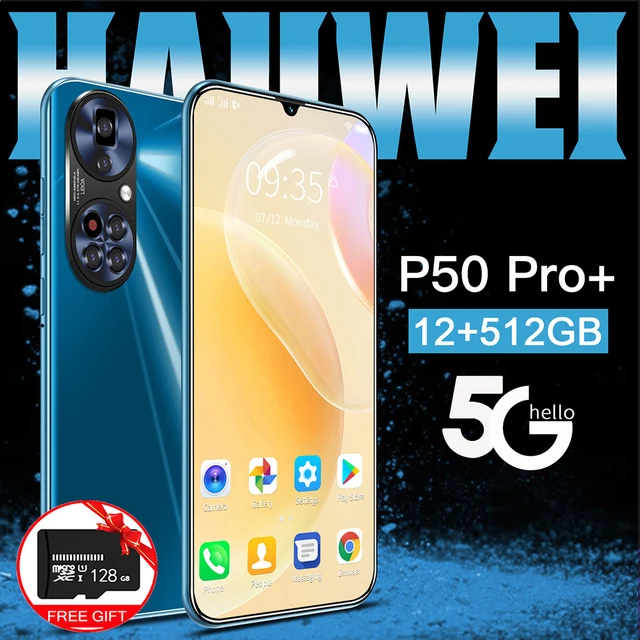 

Hawei P50 Smartphone Android Celular 16G 512GB Smart Phones Unlocked 5G 6800mAh 7.1 Screen Mobile Phone Global Version Cellphone