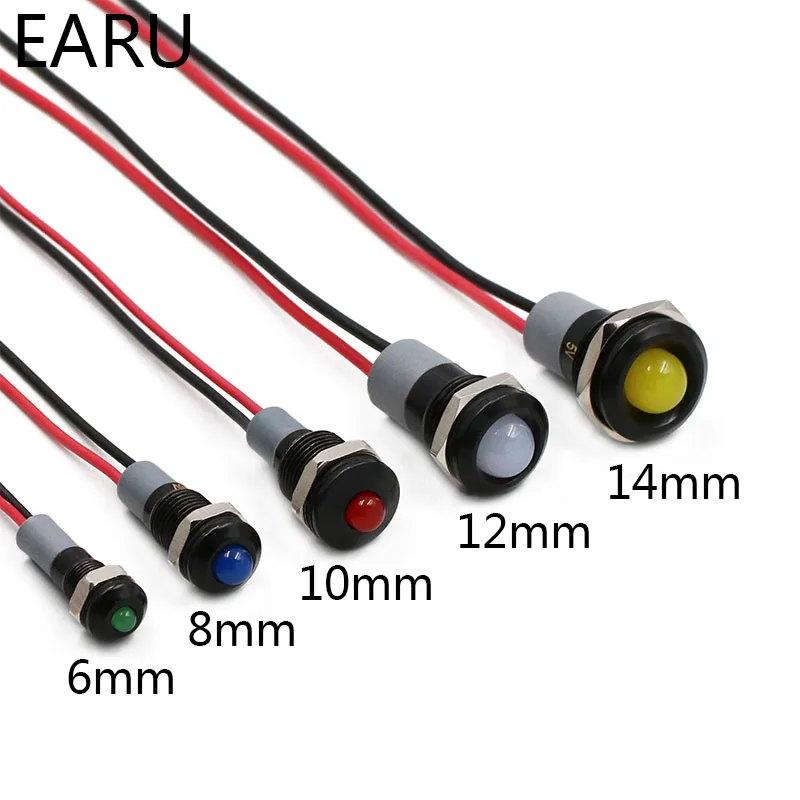 

Черный водонепроницаемый металлический светодиодный предупреждающий прибор IP67, 3 в, 5 В, 12 В, 24 В, 110 В, 220 В, красный, синий