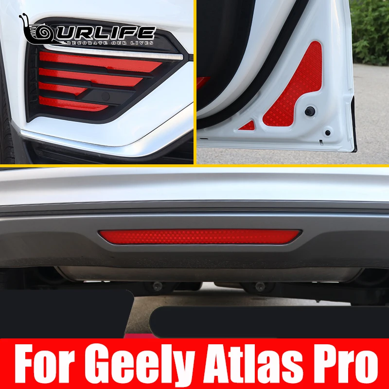 

For Geely Atlas Pro Azkarra 2021 Car Body Reflective Sticker Auto Door Bumper Headlamp Luminous External Cover Accessories
