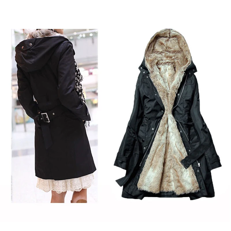 Женские меховые толстовки зимнее теплое длинное пальто куртка облегающие парки