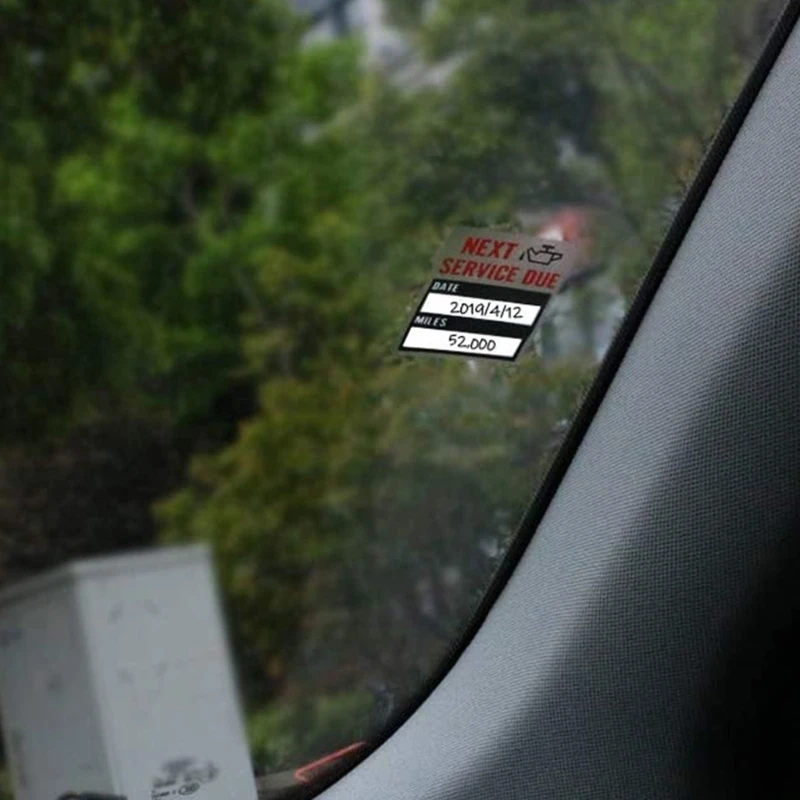 

100Pcs/Roll Oil Change Reminder Stickers Automotive Maintenance Service Reminder Car Window Adhesive Labels Low-Tack H051