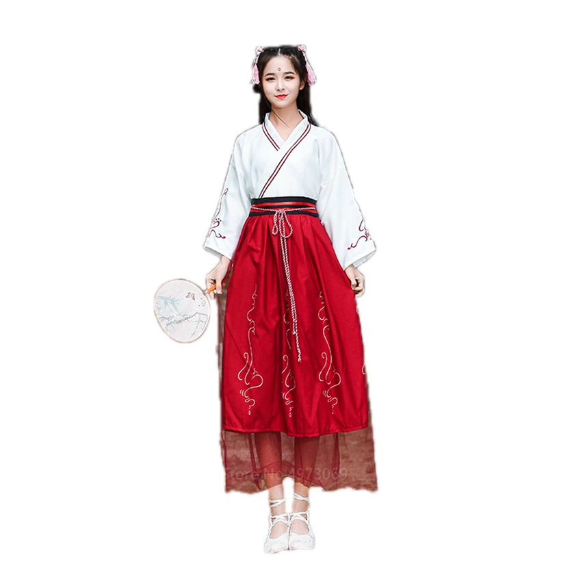 

Woman Japanese Style Vintage Kimono Girls Anime Fancy Lace Long Sleeve Haori Outfits Elegant Party Dress Leisure Tops Red Skirt