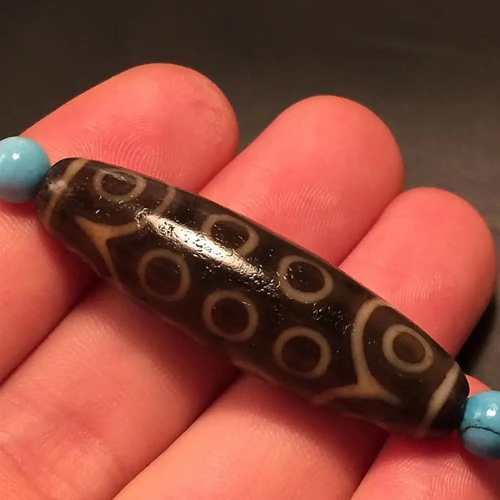 

09270955 Tibet Oxide layer old agate beads Rare totem 21eyes DZI 13*46mm agate beads men&women amulet jewelry DIY Free Shipping