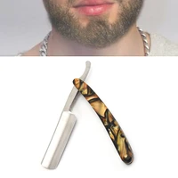 classic shave straight edge razor folding shaving knife manual razor aluminum handle gifts for men facial hair shaver