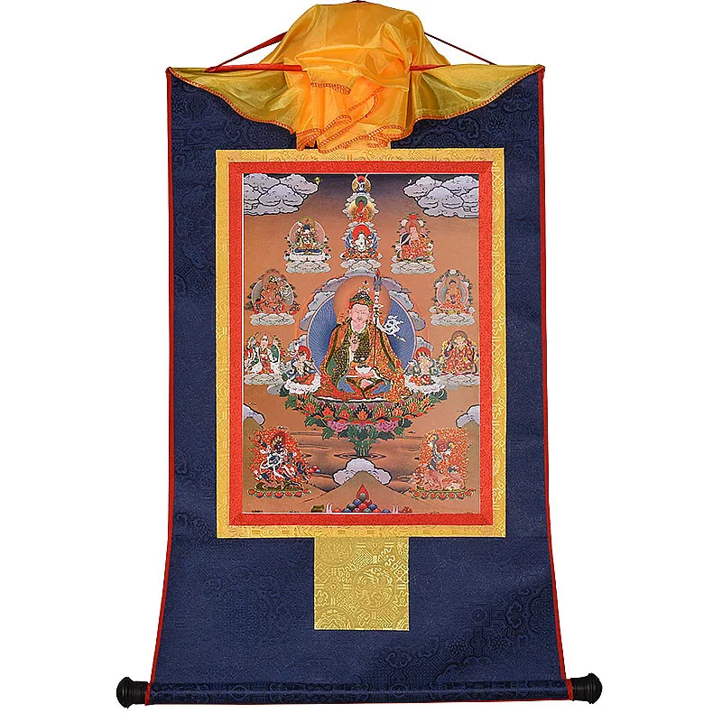 

Тибетская танга с золотым принтом Будды, тканевая