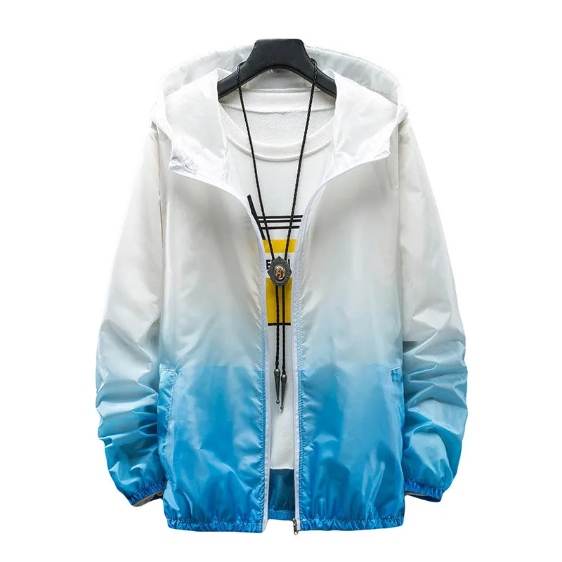 

Summer Print Sunscreen Coat Patchwork Hooded Loose Casual Couples Size S-5xl Outwear Jl-db275