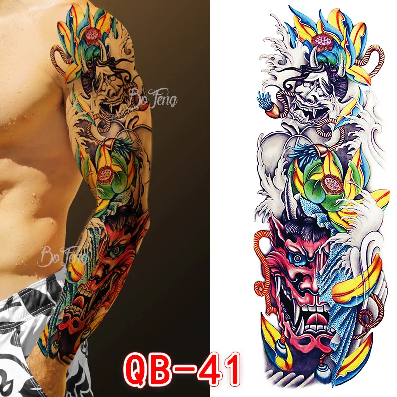 

INKSERT full arm tattoo stickers carp skeleton waterproof