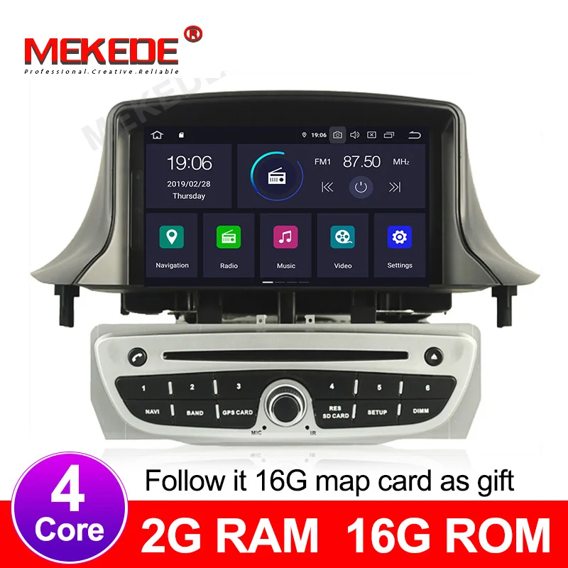 4 + 64G Автомобильный Android 9 0 Ca DVD gps плеер для Renault Megane 3 Fluence 2009 2015 с GsP навигацией Радио