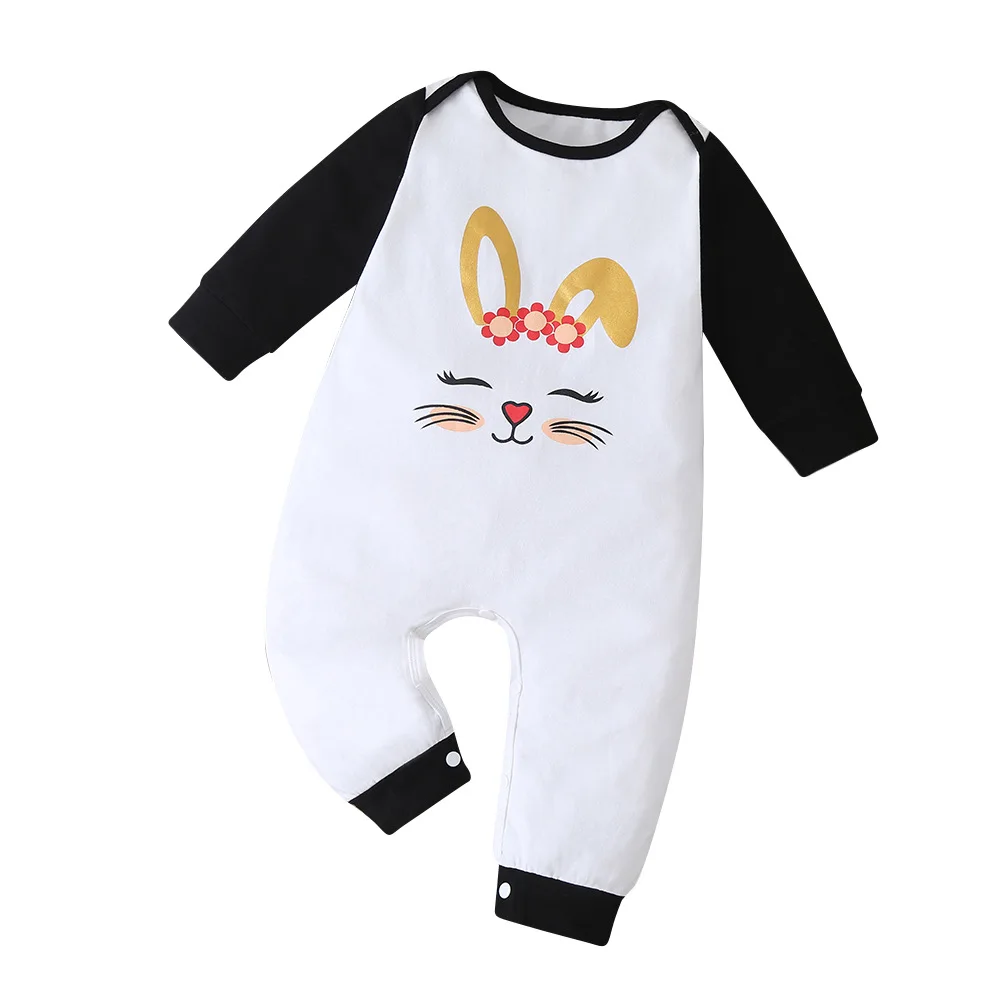 

2021 Winter Style Infant Newborn Baby Romper Long Sleeve O Neck Print Cartoon Rabbit Cute Jumpsuits Babys Clothes Outfits 0-24M