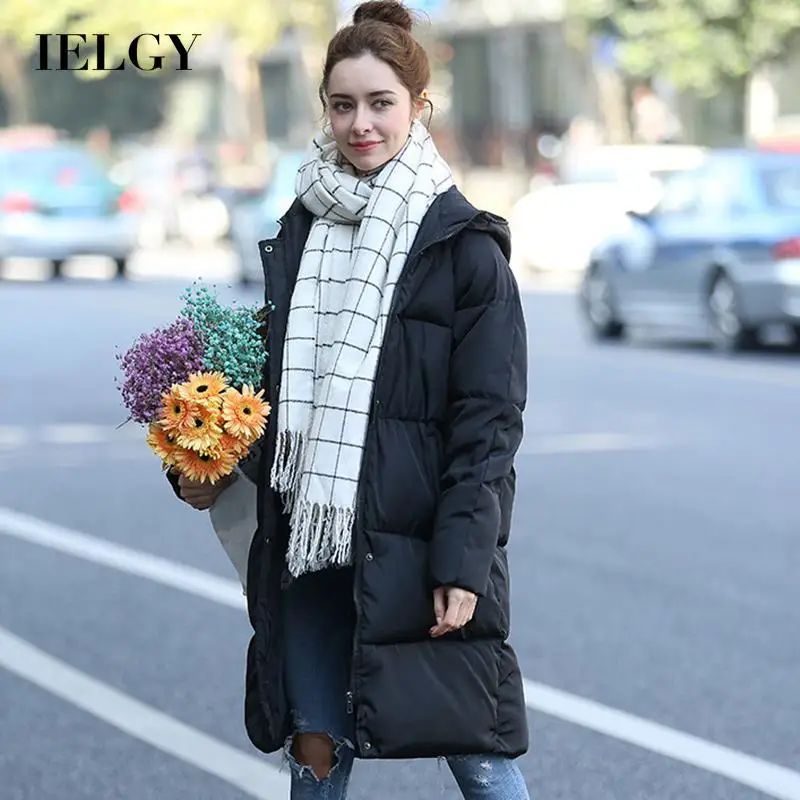 

Женская зимняя утепленная куртка из хлопка средней длины большого размера