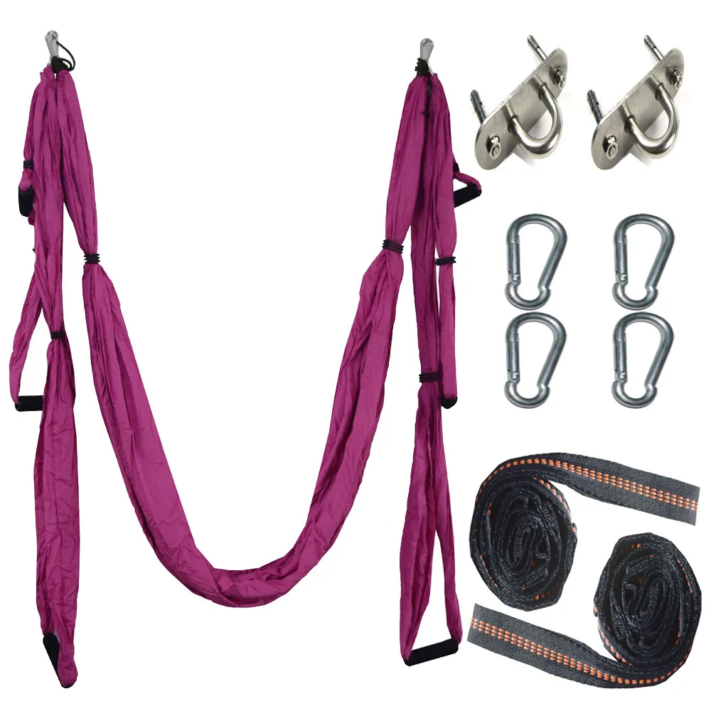 

Full Set 6 Handles Anti-gravity Aerial Yoga Hammock Flying Swing Trapeze Yoga Inversion Exercises Device Home GYM Hanging Belt