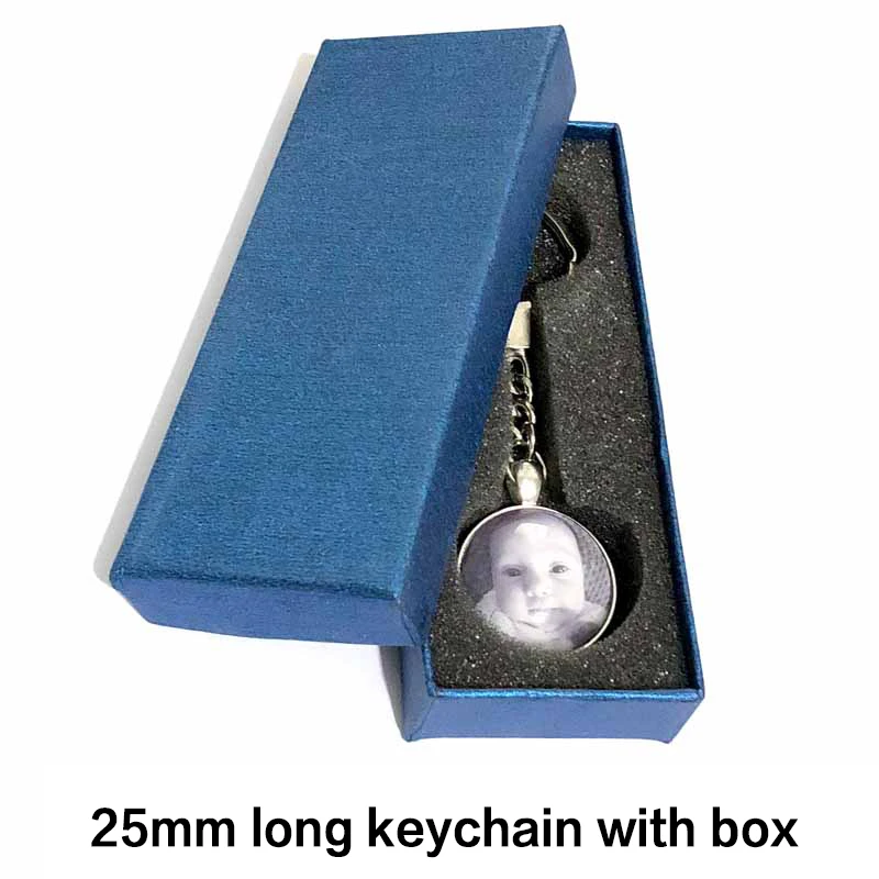 25mm long with box Двойной уход за кожей лица персонализированные пользовательские брелки для ключей для Семья брелоки с фотографиями 25/30 мм кабошонов календарь Брелки Свадебные Рождественский подарок - Цвет: 25mm long with box