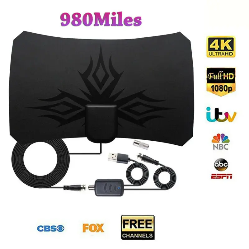 980 миль цифровой антенный усилитель для закрытых помещений сигнала DVB-T2 HD