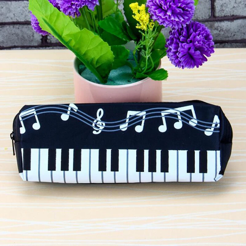 Creative Pencil Case Music Notes Piano Keyboard Creativity Large Capacity Pen Bags Office | Дом и сад