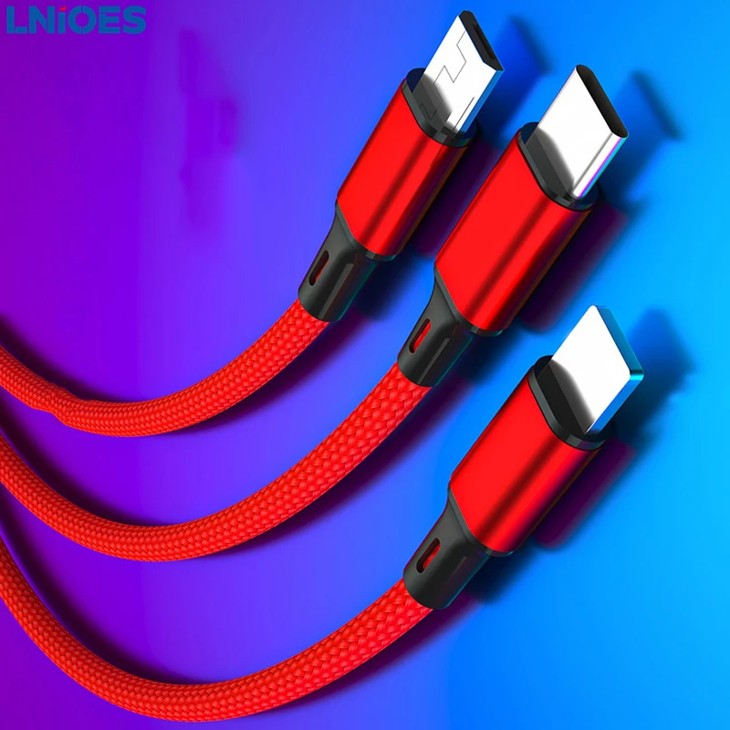 

3 А, 3 в 1, USB-кабель для быстрой зарядки, Micro USB