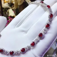 kjjeaxcmy fine jewelry natural ruby 925 sterling silver new gemstone women hand bracelet support test popular