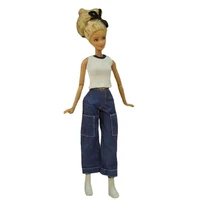 16 bjd clothes for barbie doll clothes off white shirt tank tops jeans denim pants outfit set 11 5 dolls accessories toys gift