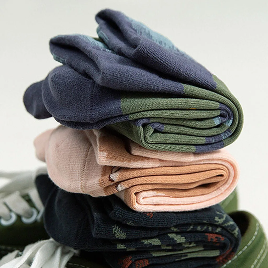 Модные теплые женские милые носки с милым принтом изображением мультяшных