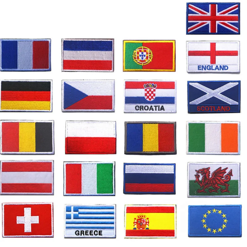 Нашивка с флагом страны нашивка вышивкой Россия Турция Франция ЕС Нидерланды