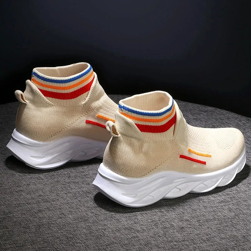 

Vulcan sneakers girls korean version knitting wedges shoes women chunky sneakers running shoes woman tenis