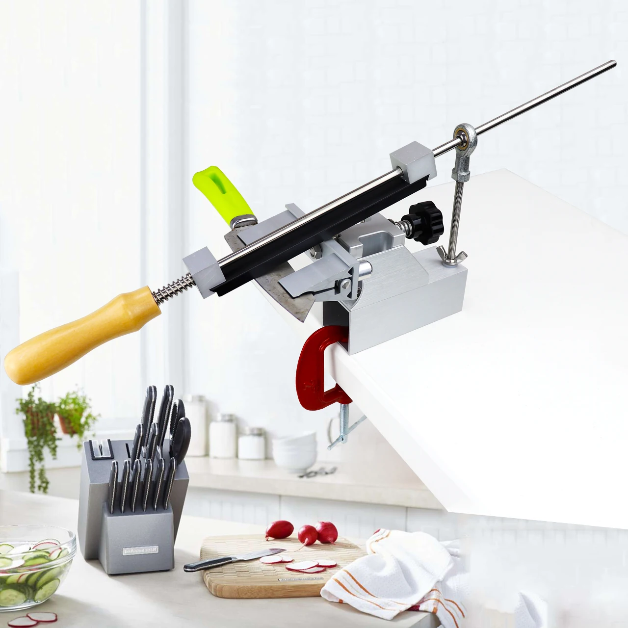 Новая обновленная система для заточки ножей Pro Lansky Apex с 3 точильными камнями набор