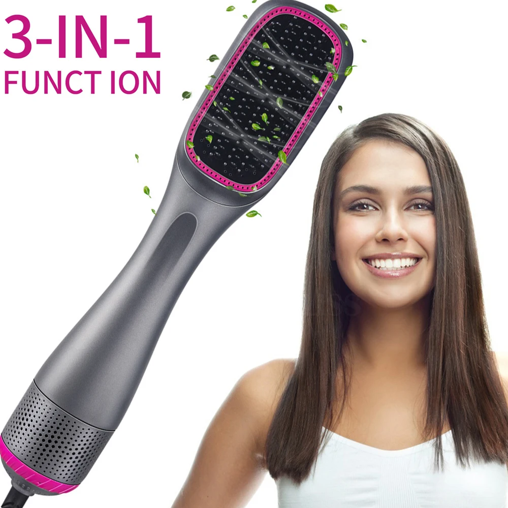 Hair Dryer Professional One Step Hair Brushes & Volumizer Hair Straightener Styling Brush Negative Ion Comb Blow Hot Air Brush