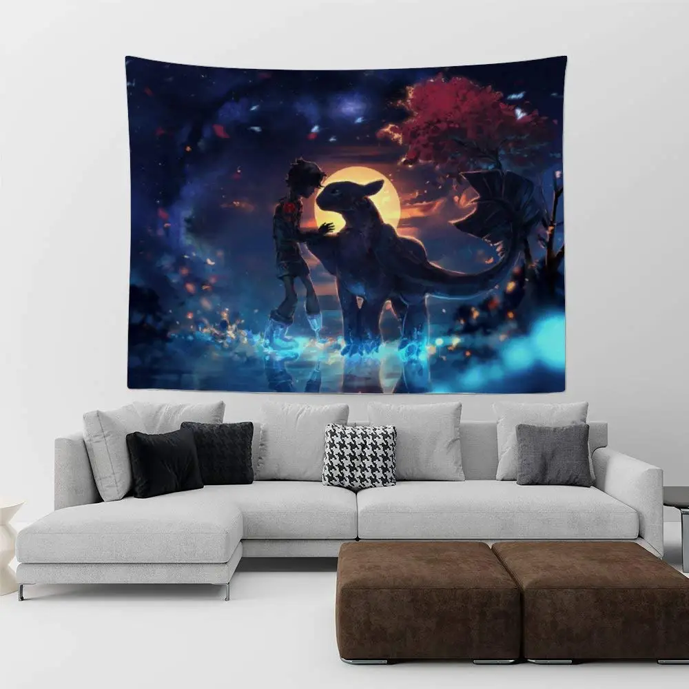 3D печать Как приручить дракона гобелен модное крутое искусство | Дом и сад