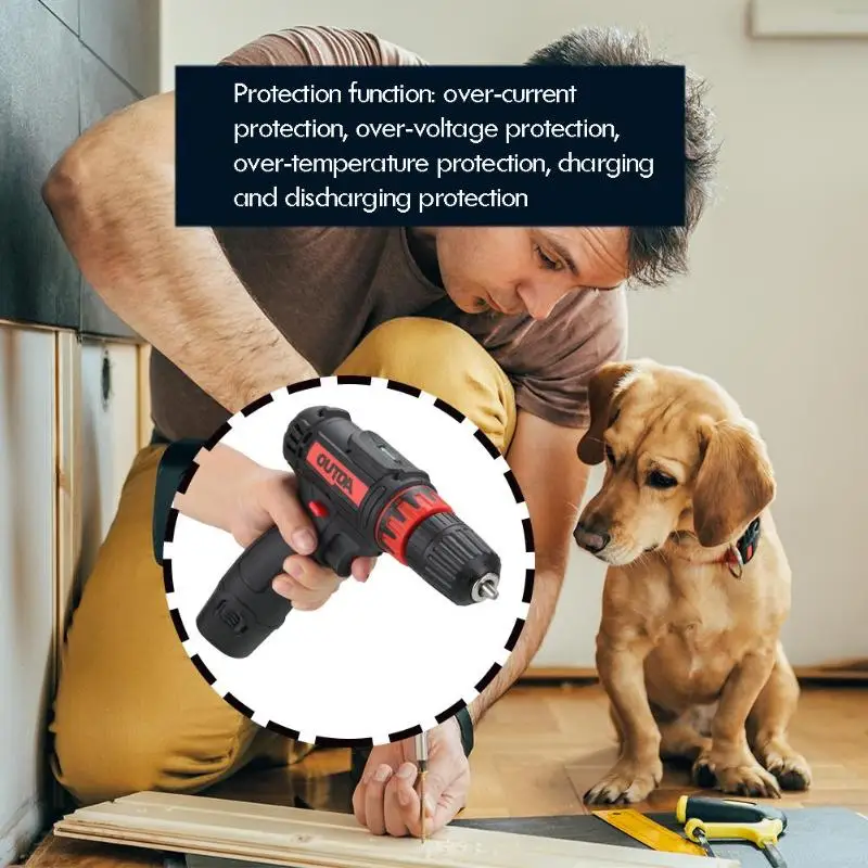 12V аккумуляторная Перезаряжаемые электрическая отвертка 18-шестерни кручения Регулирование безопасности Мини ручная дрель Мощность драйвер инструмент