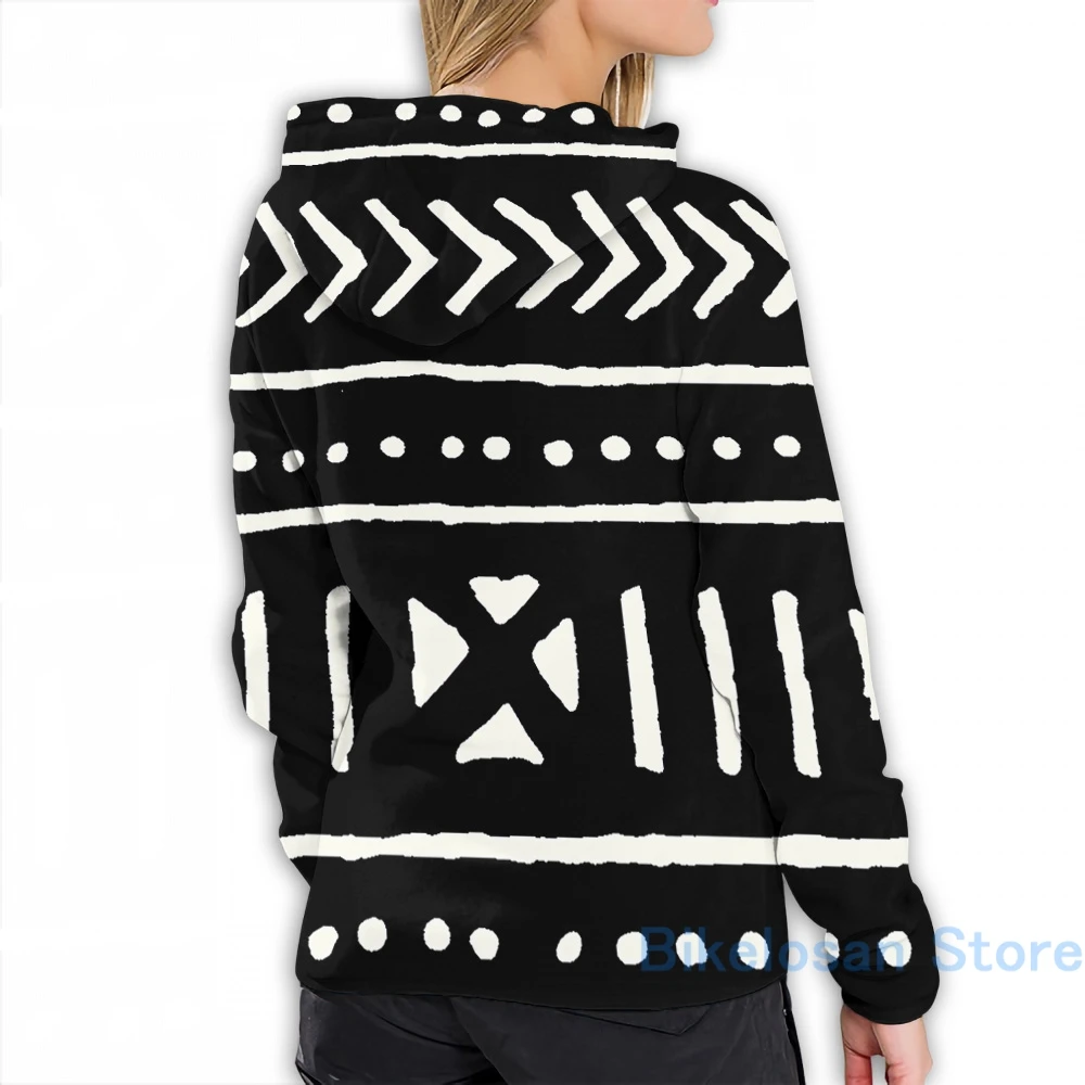 Женская забавная черно-белая Повседневная Толстовка с принтом в африканском