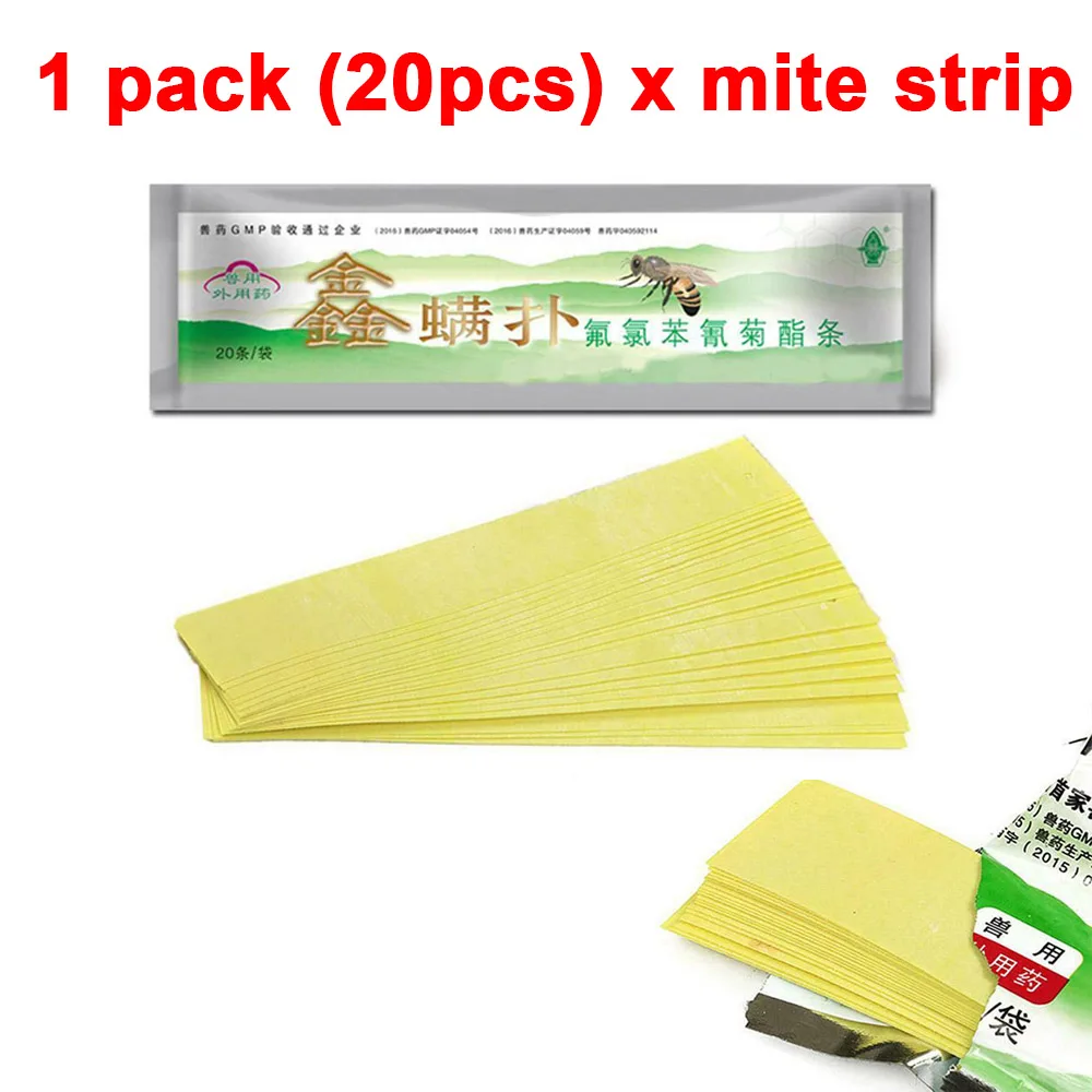 

20Pcs/Pack 20 Fluvalinate Strips Anti Insect Pest Controller Instant Mite Killer Miticide Bee Medicine Mite Strip Home tool