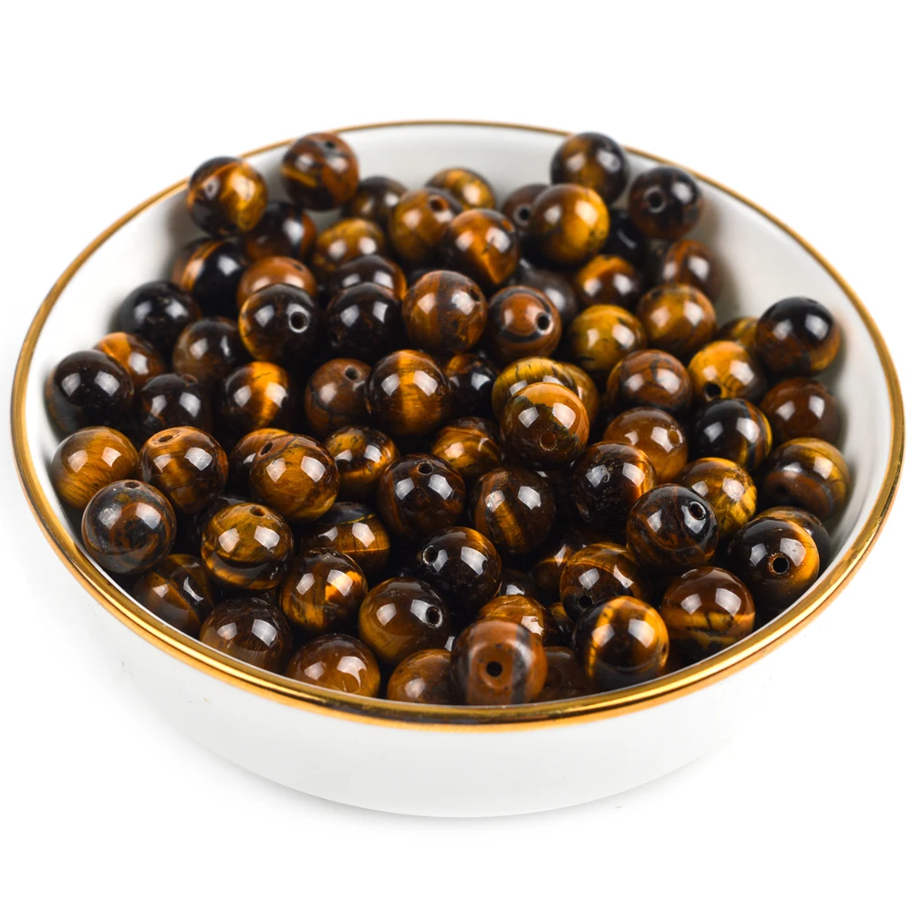 Stylish New Style 9mm and 6mm Natural Tiger's Eye Loose Beads Suitable for Various Jewelry Accessories Matching Necklace Bracele |