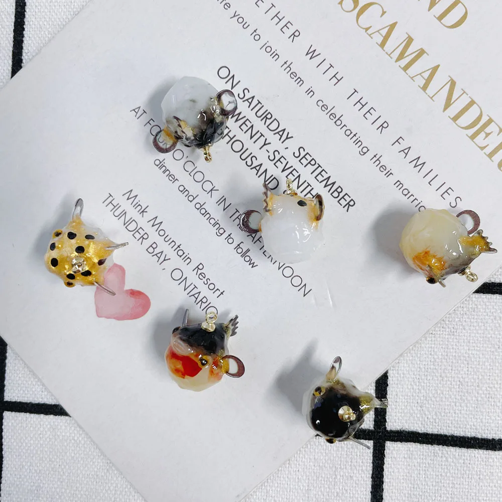 

Аксессуары для изготовления украшений своими руками акриловой смолы рыбы фугу 3D браслет талисманы украшение одежды ожерелье серьги подвес...