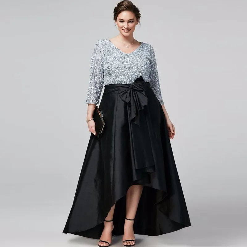 Женская классическая юбка saias, черная длинная юбка с застежкой-молнией и бантом на заказ от AliExpress RU&CIS NEW