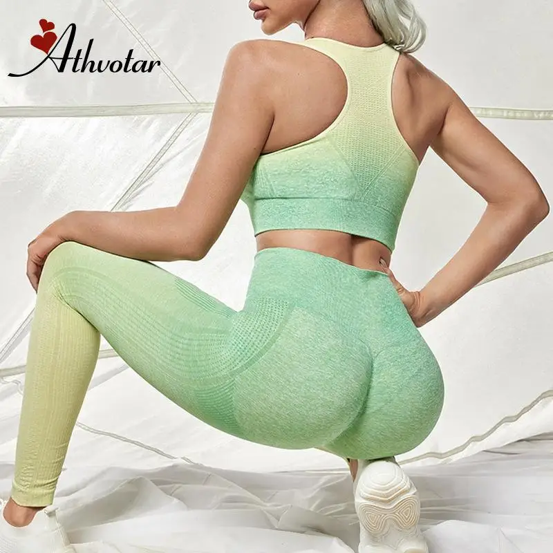набор для йоги спортивный костюм женск топ лосины фитнеса фитнем женский | Спорт