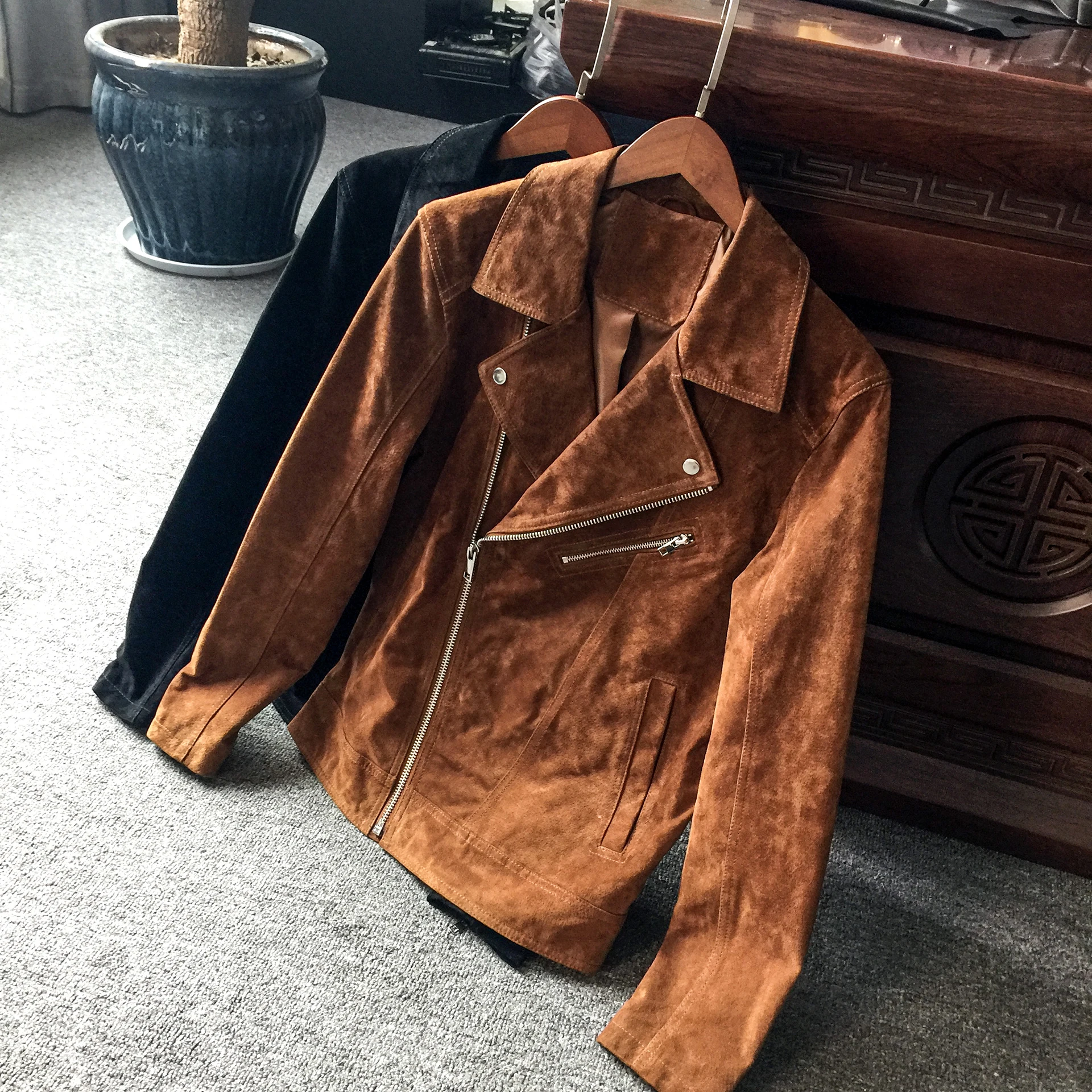 Мужская Весенняя натуральная зимняя одежда 2020 модное пальто из свиной замши