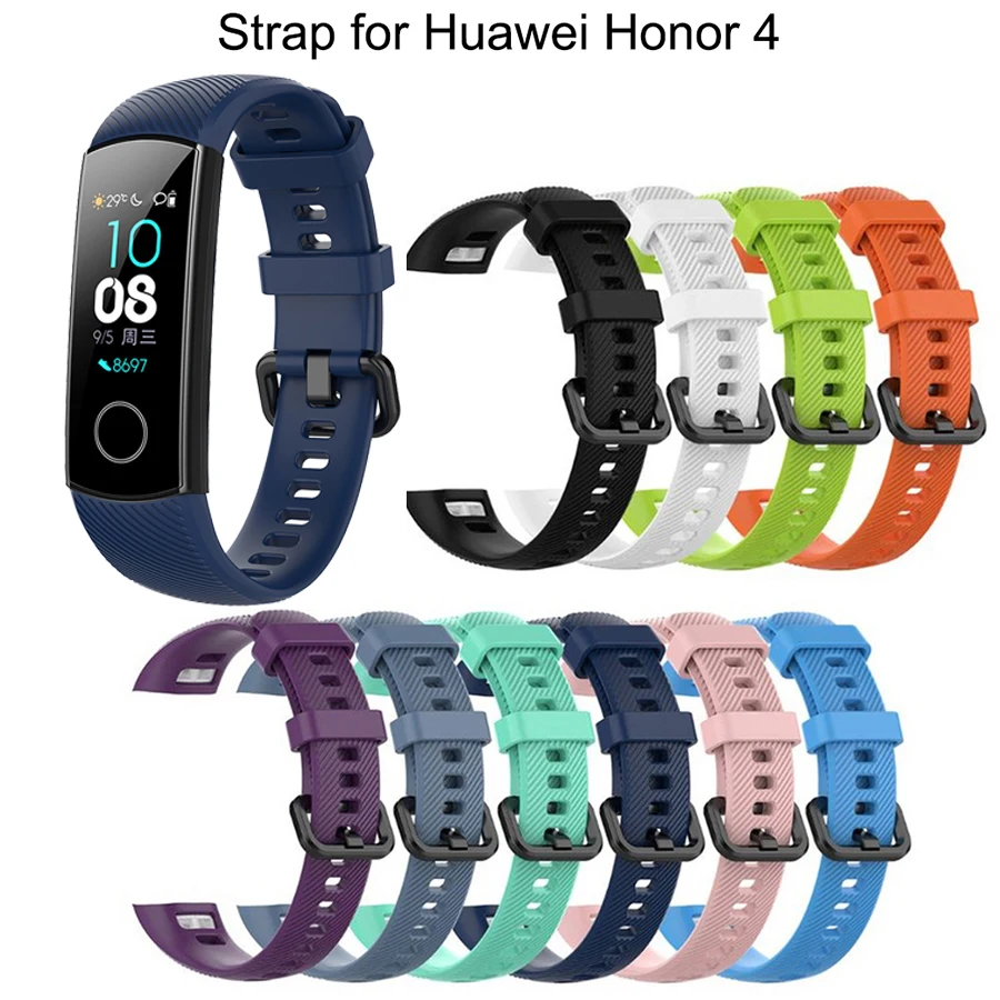 Для honor band 5 Correa мягкий силиконовый ремешок на запястье для huawei Band 4 стандартная