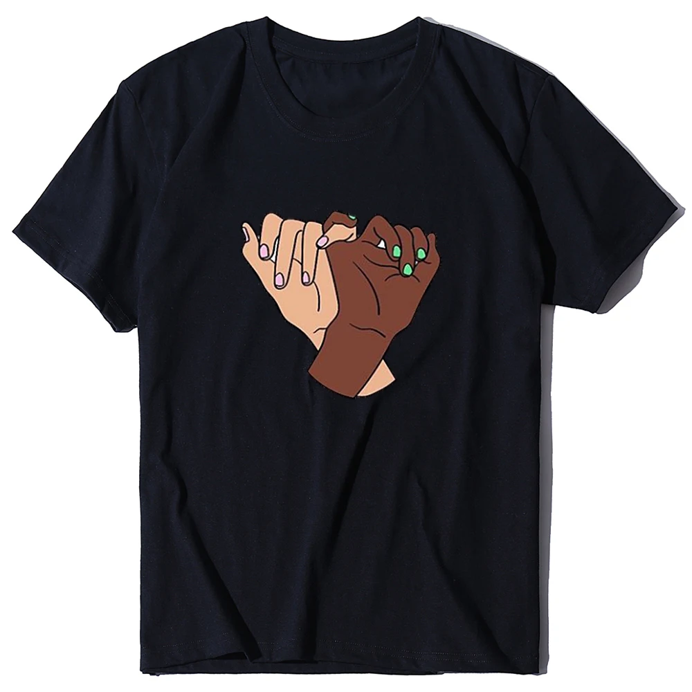 Черный живет материя Для женщин футболка Летняя Повседневное футболки с круглым