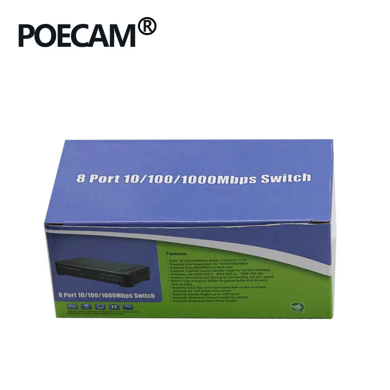 24 В 8 портов пассивный Ethernet коммутатор PoE инжектор дополнительный источник
