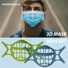 3D маска для рта, поддерживающая дыхательную маску, внутренняя подушка, кронштейн, пищевой силикон, держатель для маски, дышащий клапан, модная маска