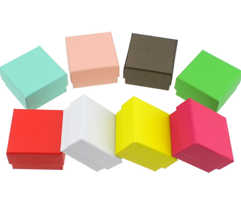 5x5x3 см, 400 шт./лот, Белая Квадратная Коробка-органайзер для украшений, обручальное кольцо для сережек, подарочные коробки