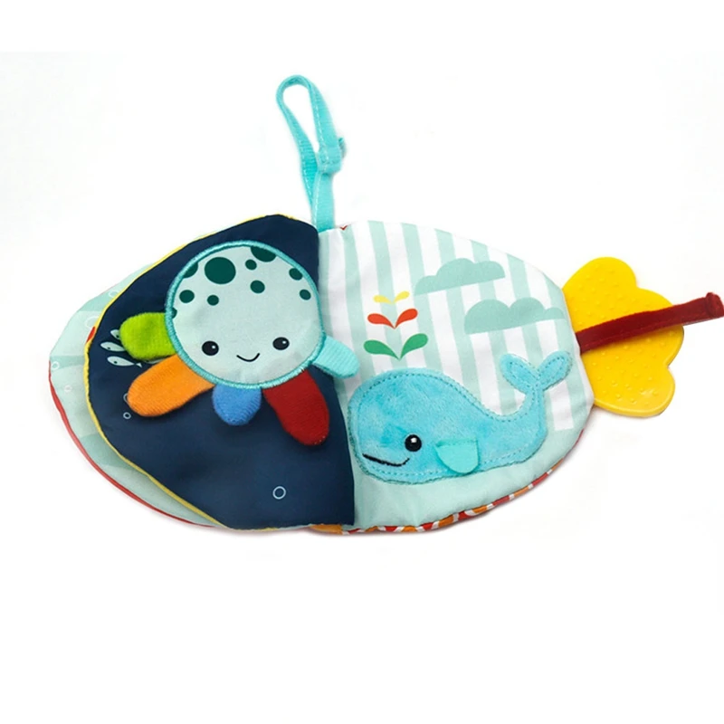 

Creative Fish Cloth Book Cartoon Sea Animals Doll Baby Early Education Soothing Toy Washable Enlightenment Cloth Book