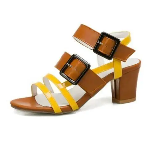 

Retro Women's 5cm Heel Shoes Peep Toe Strappy Buckle Ankle Strap Sandals 44/48 E22